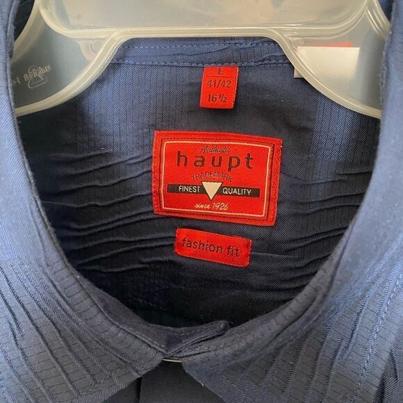 HAUPT Men’s Long Sleeves Button Down Dress Shirt Size L NWT - Picture 3 of 5